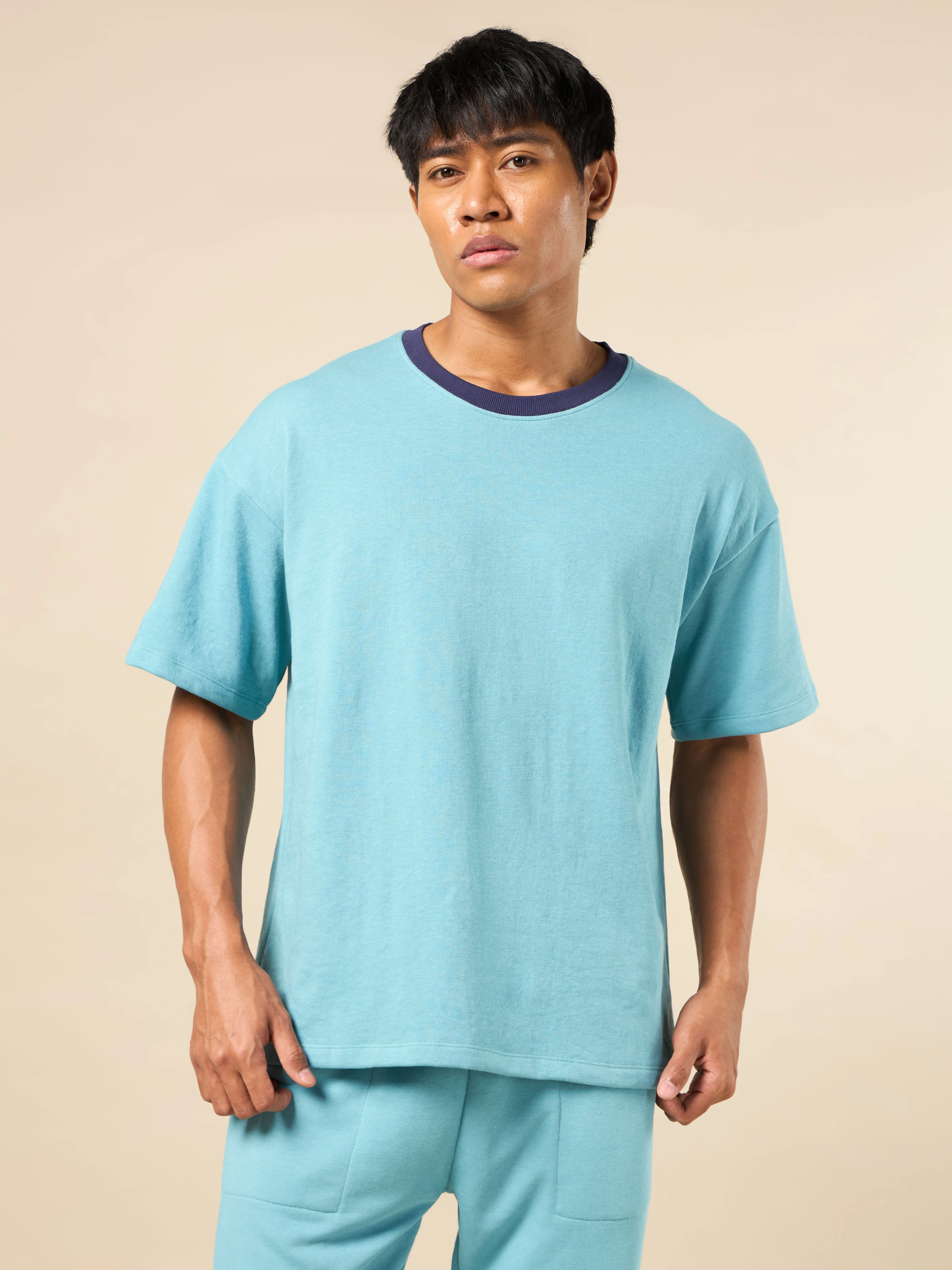 Men's Blue Cult Brand Carrier Oversized T-shirt - Image 4
