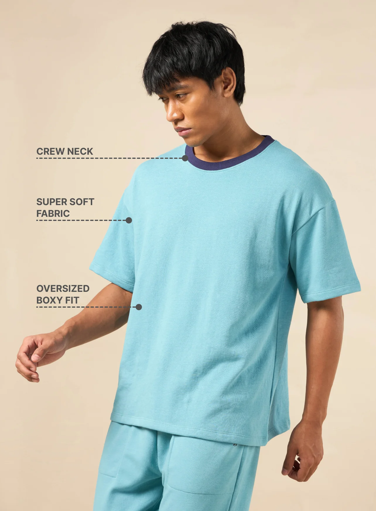 Men's Blue Cult Brand Carrier Oversized T-shirt - Image 5