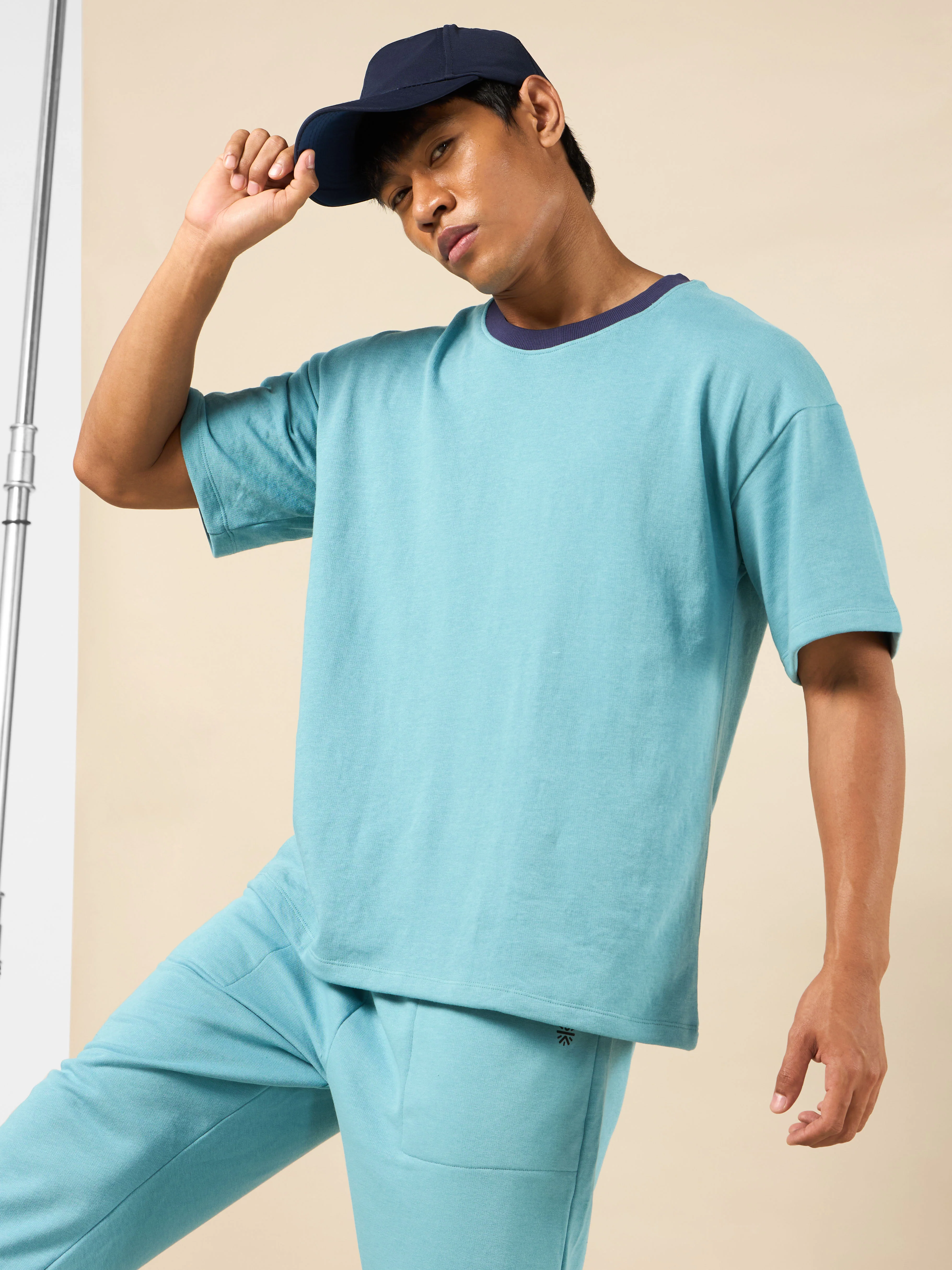 Men's Blue Cult Brand Carrier Oversized T-shirt - Image 6