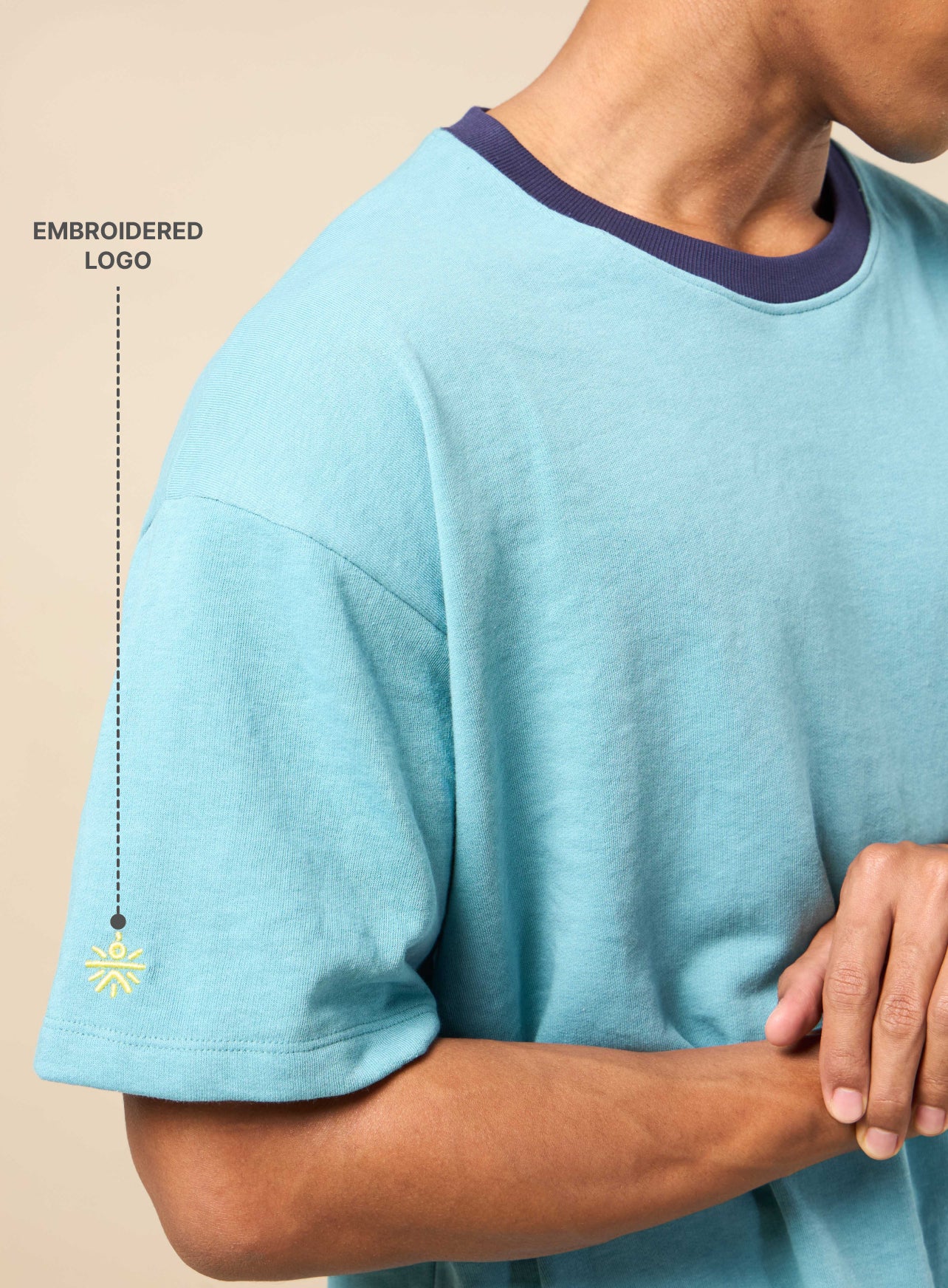 Men's Blue Cult Brand Carrier Oversized T-shirt - Image 8