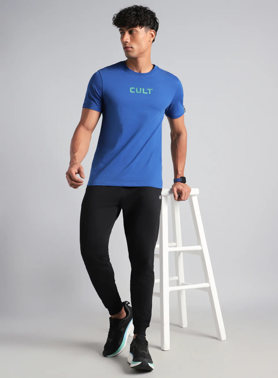 Men's Blue Cult Branding Printed T-shirt - Image 2