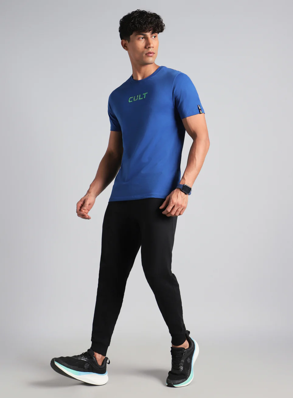 Men's Blue Cult Branding Printed T-shirt - Image 3