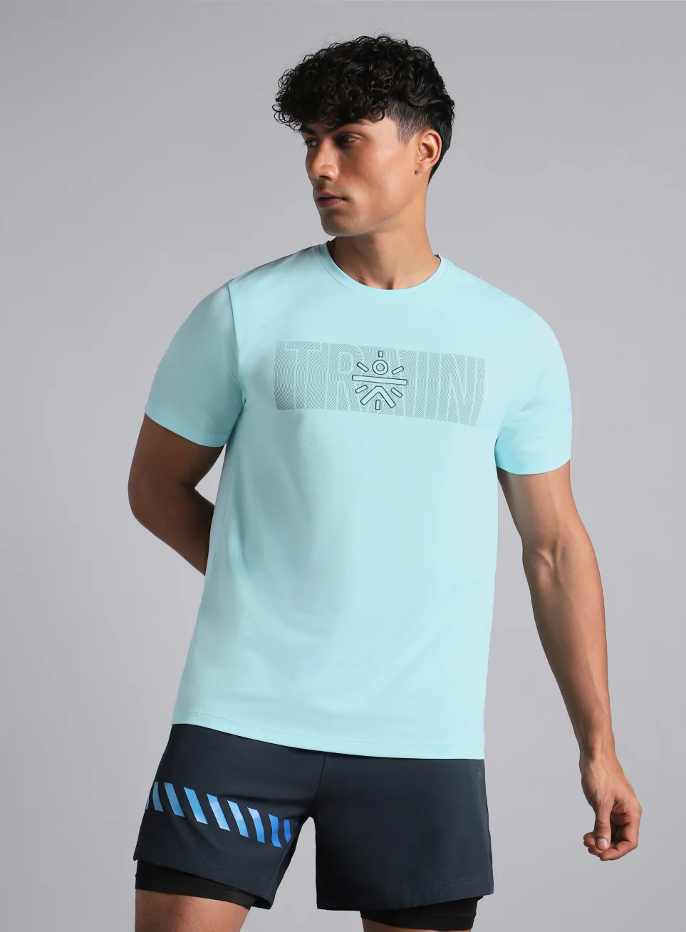 Men's Blue Cult Train Graphic T-shirt - Image 4