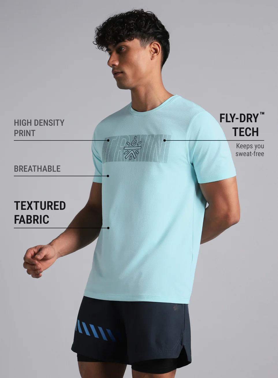 Men's Blue Cult Train Graphic T-shirt - Image 5