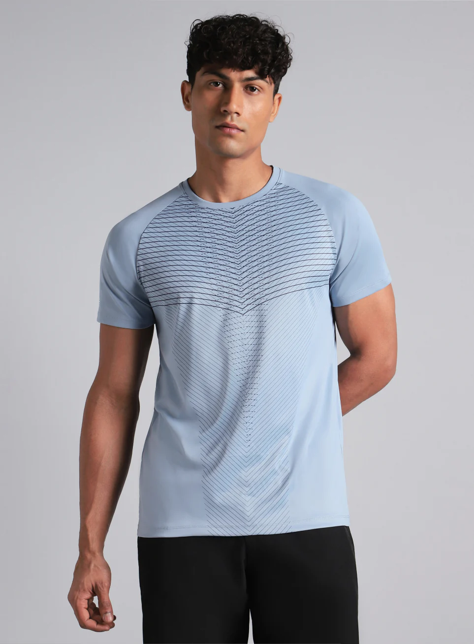 Men's Blue Energy Map Printed T-shirt - Image 4