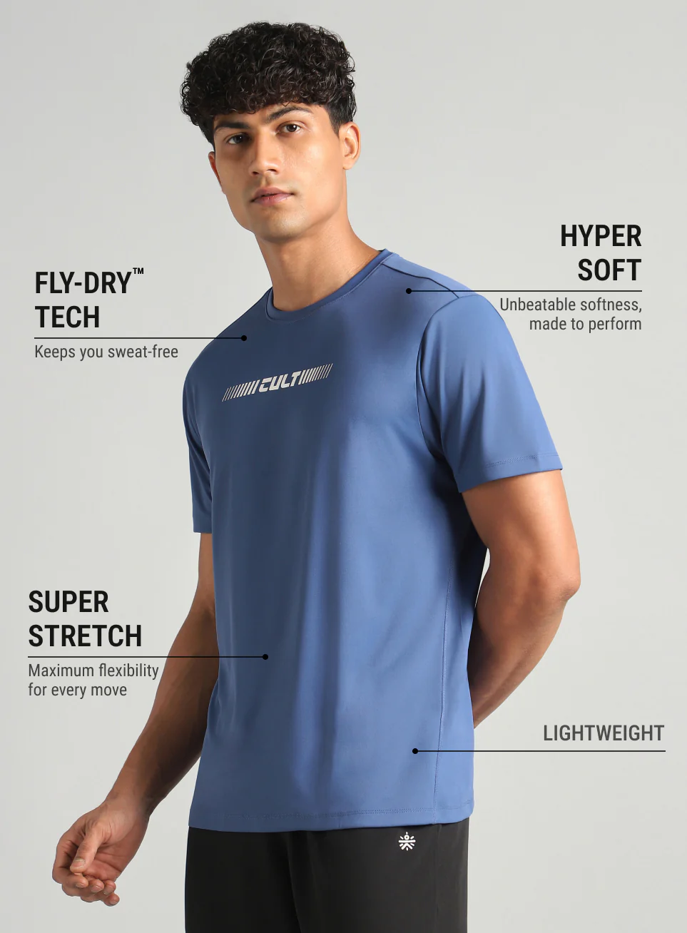 Men's Blue Everyday Performance T-shirt - Image 5