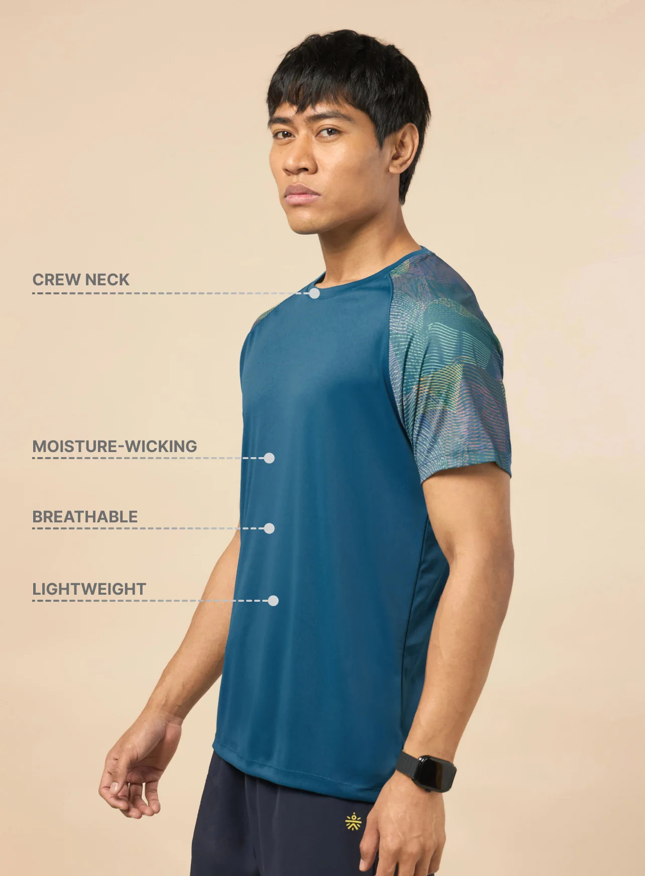 Men's Blue High Impact Training T-shirt - Image 5