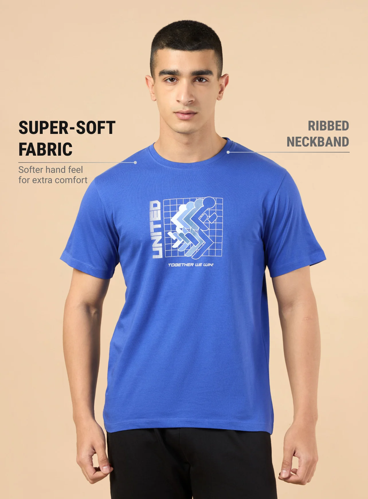Men's Blue Marathon Graphic T-shirt - Image 4
