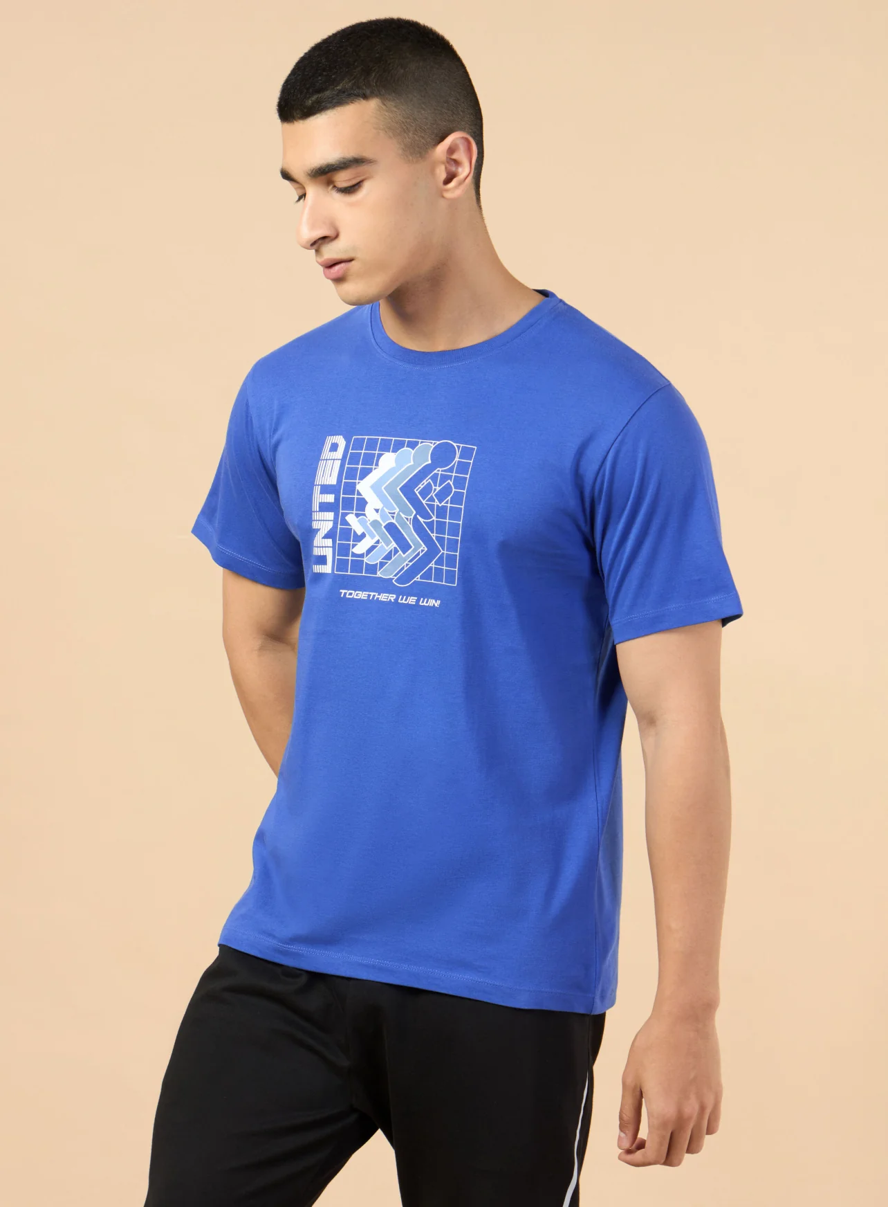 Men's Blue Marathon Graphic T-shirt - Image 5