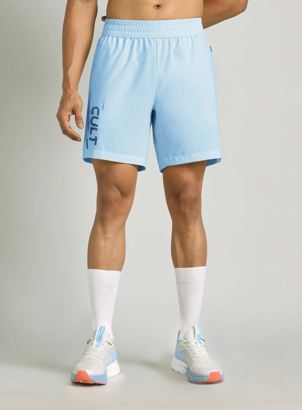 Men's Blue Motion Graphic Running Shorts - Image 4