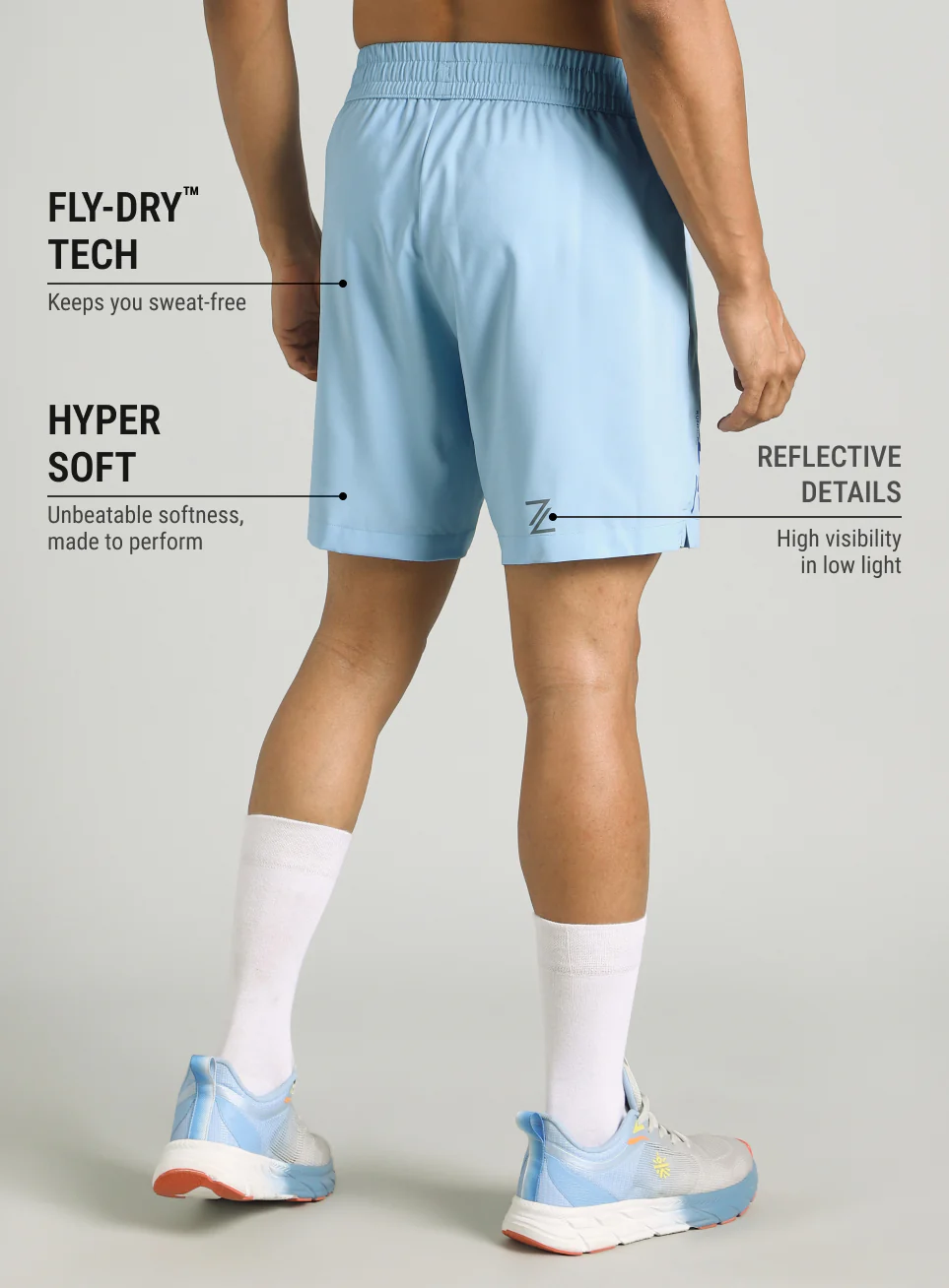 Men's Blue Motion Graphic Running Shorts - Image 6