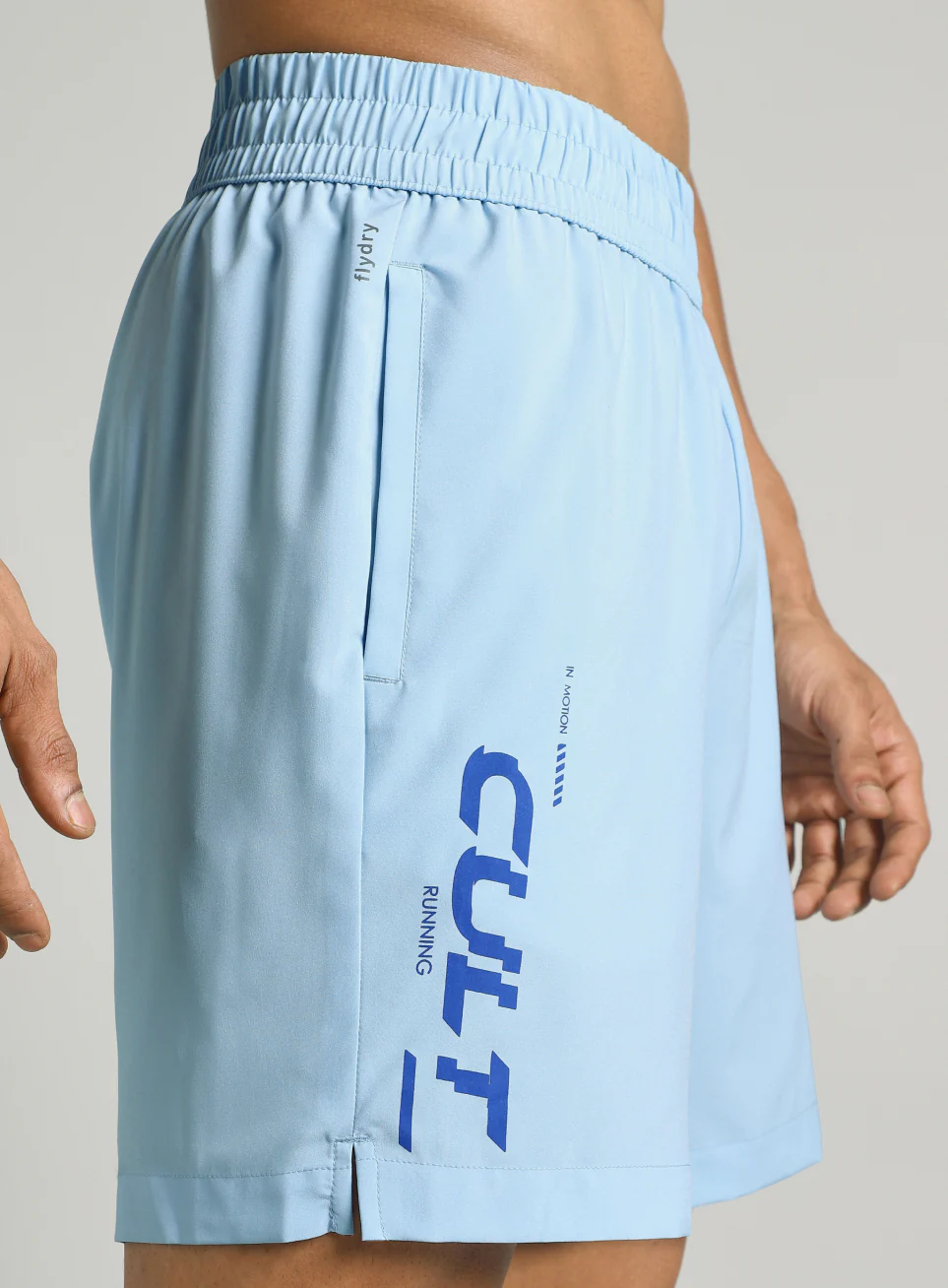Men's Blue Motion Graphic Running Shorts - Image 8