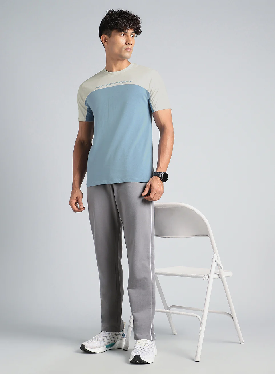 Men's Blue Offbeat Coloblock T-shirt - Image 3