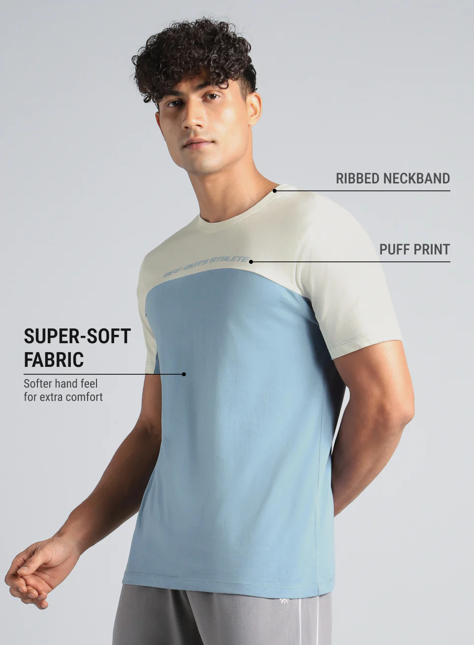 Men's Blue Offbeat Coloblock T-shirt - Image 5