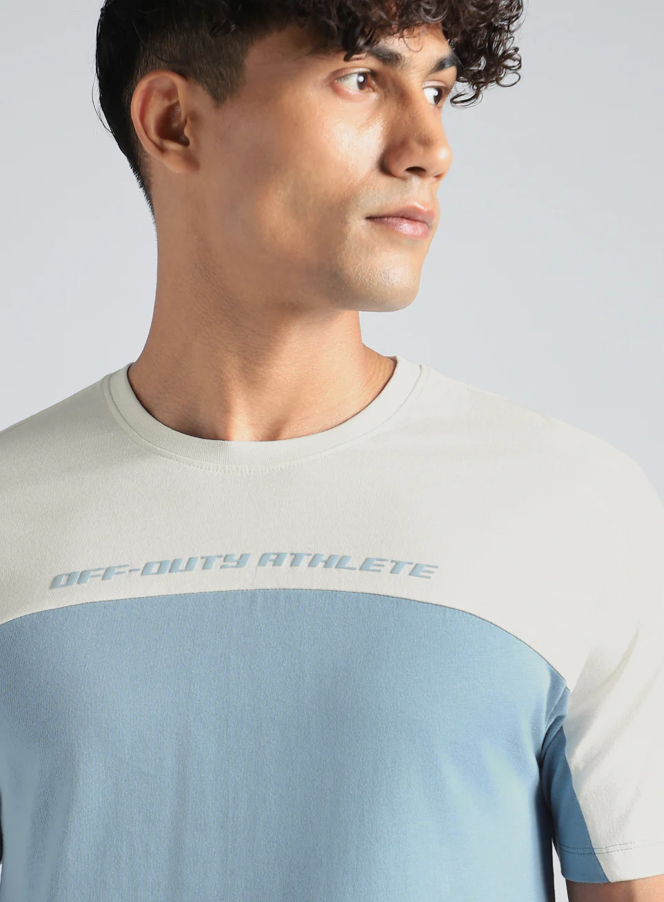 Men's Blue Offbeat Coloblock T-shirt - Image 7