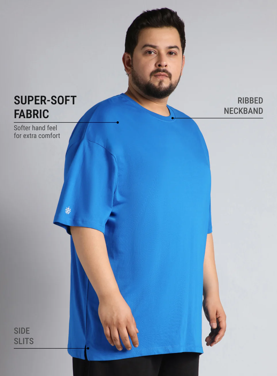 Men's Blue One More Rep Graphic Plus Size Oversized fit T-shirt - Image 5