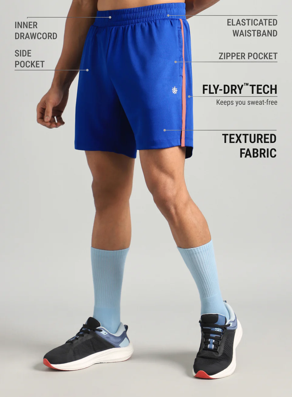 Men's Blue Power Pop Active Shorts - Image 5