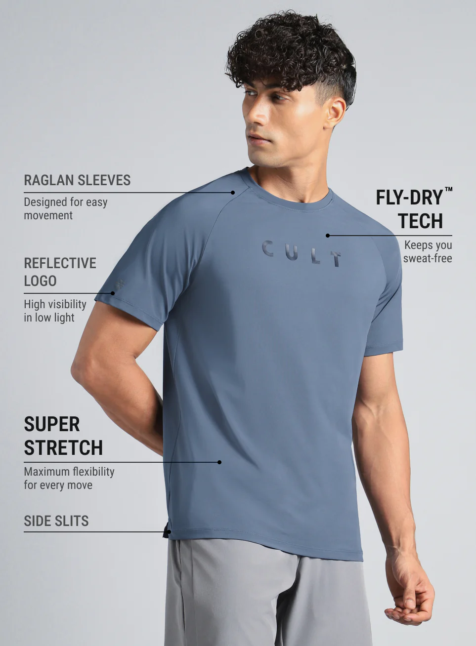 Men's Blue Pro Run Athlete T-shirt - Image 5