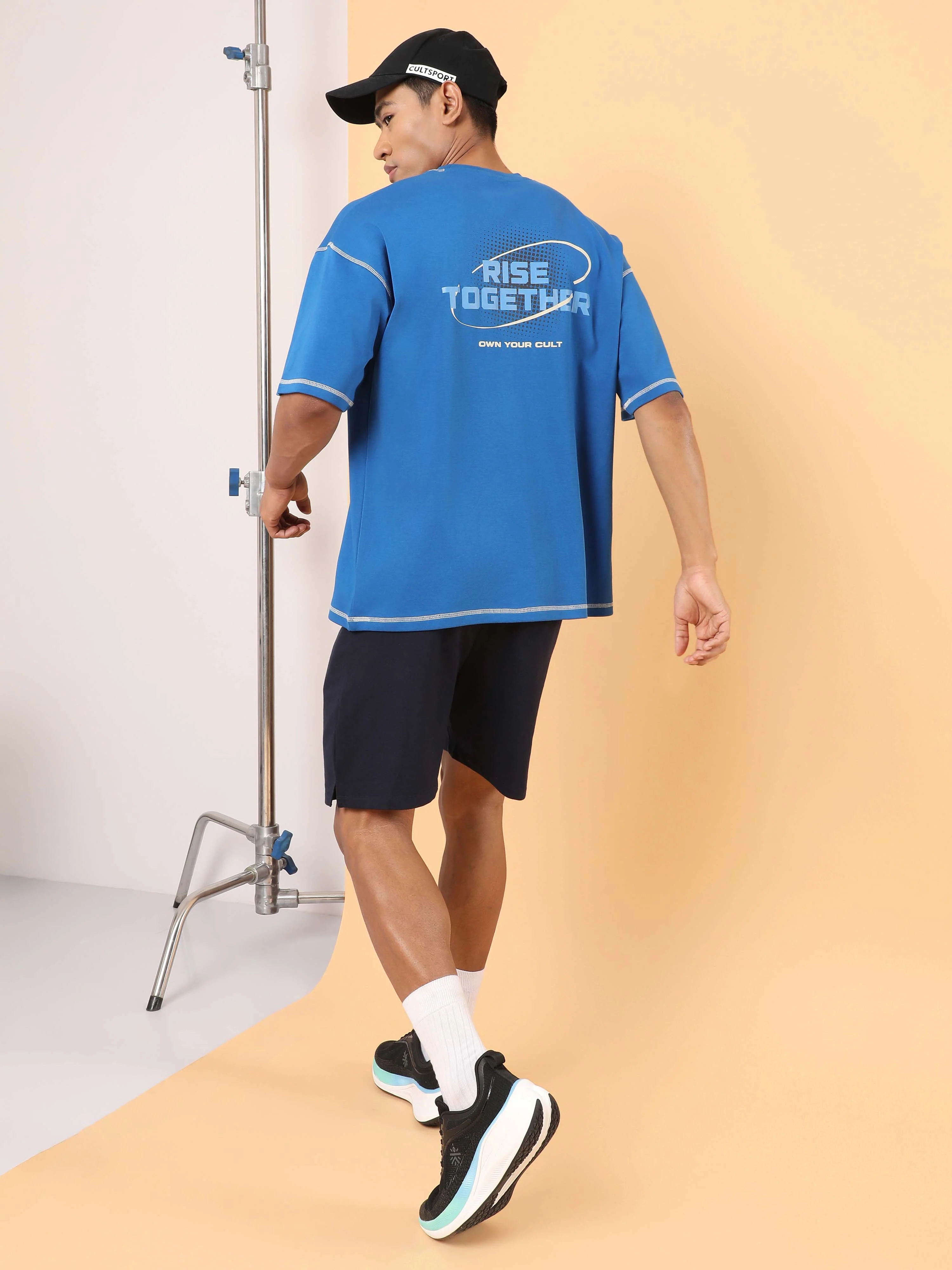 Men's Blue Rise Together Oversized T-shirt - Image 3