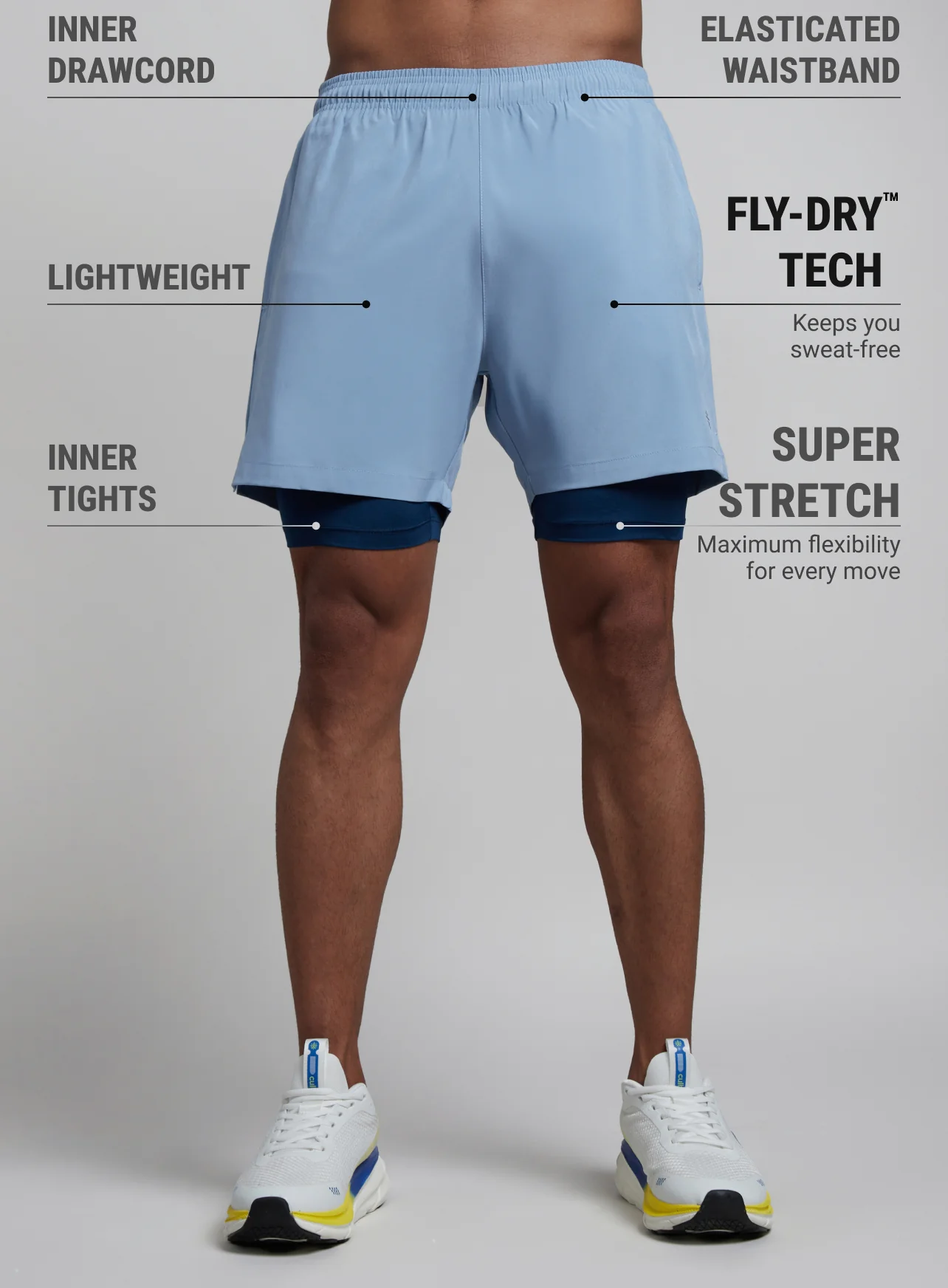 Men's Blue Run Elevate Shorts - Image 4