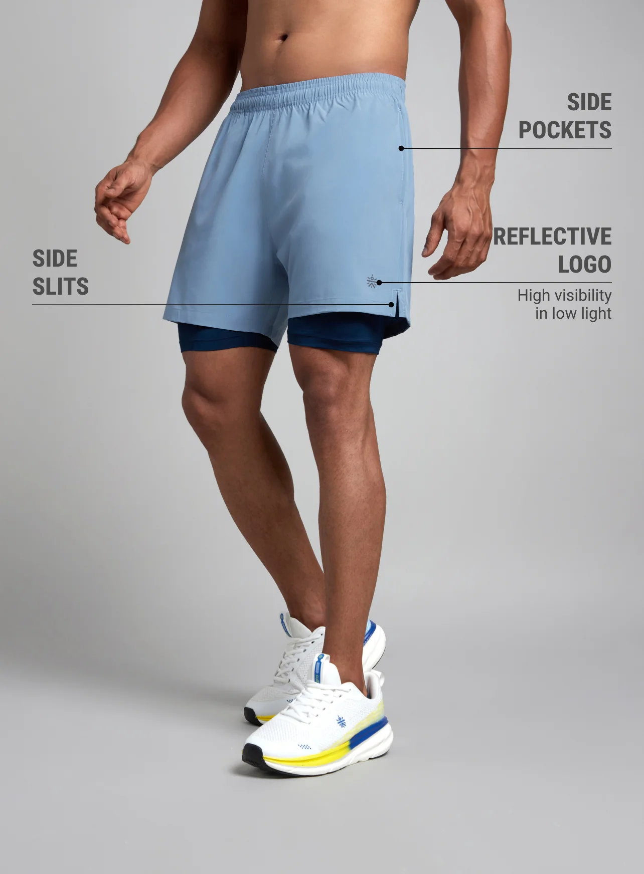 Men's Blue Run Elevate Shorts - Image 5