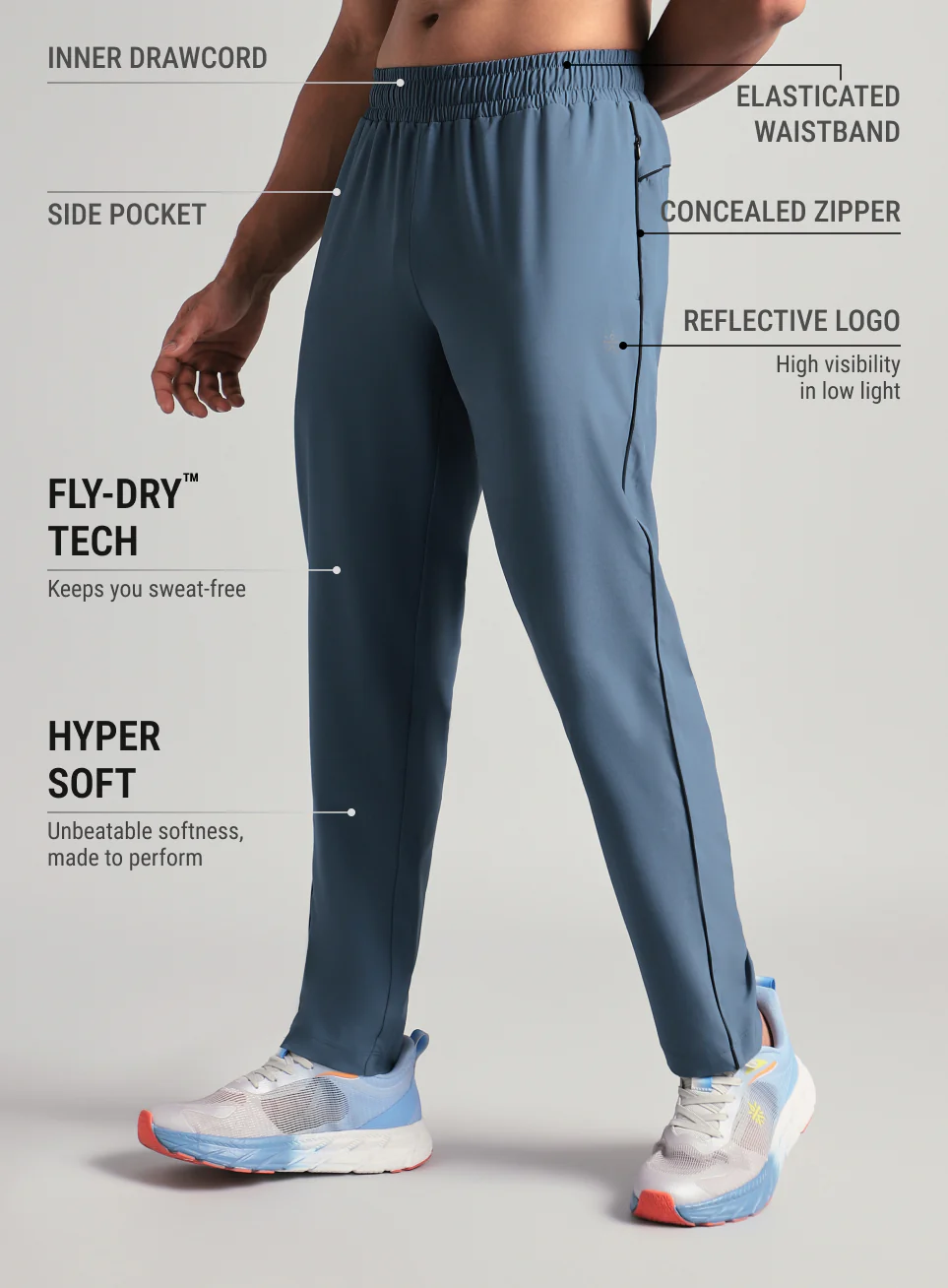 Men's Blue Run Elevate Trackpants - Image 5