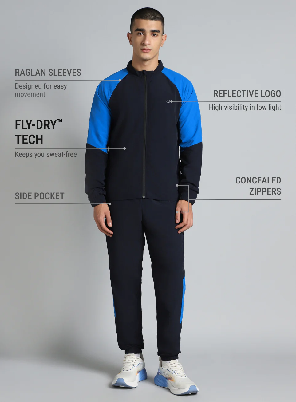 Men's Blue Run Forward All Weather Track Suit - Image 3