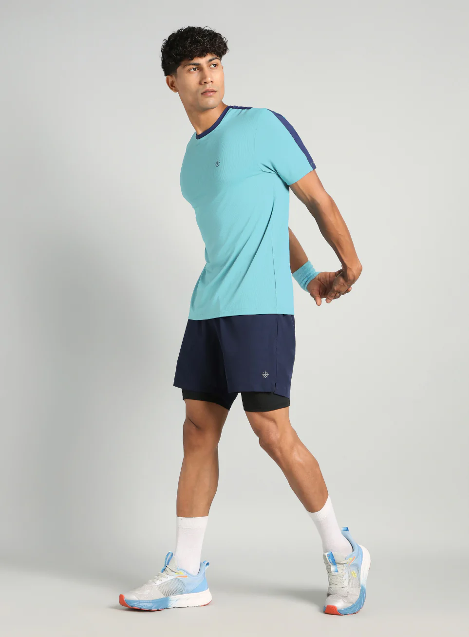 Men's Blue Run In Motion Graphic T-Shirt - Image 2