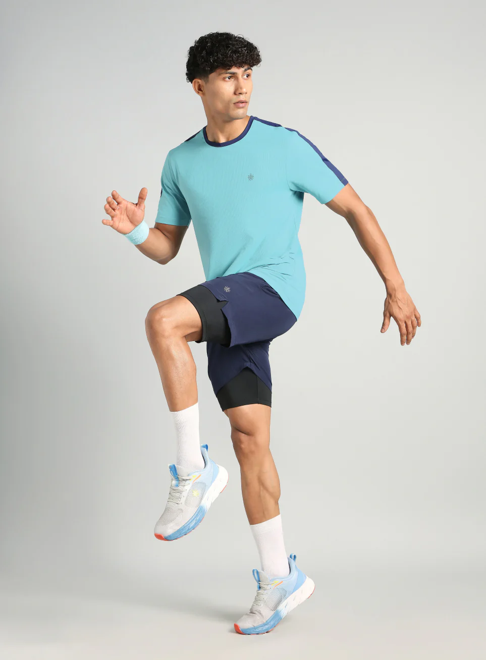 Men's Blue Run In Motion Graphic T-Shirt - Image 3