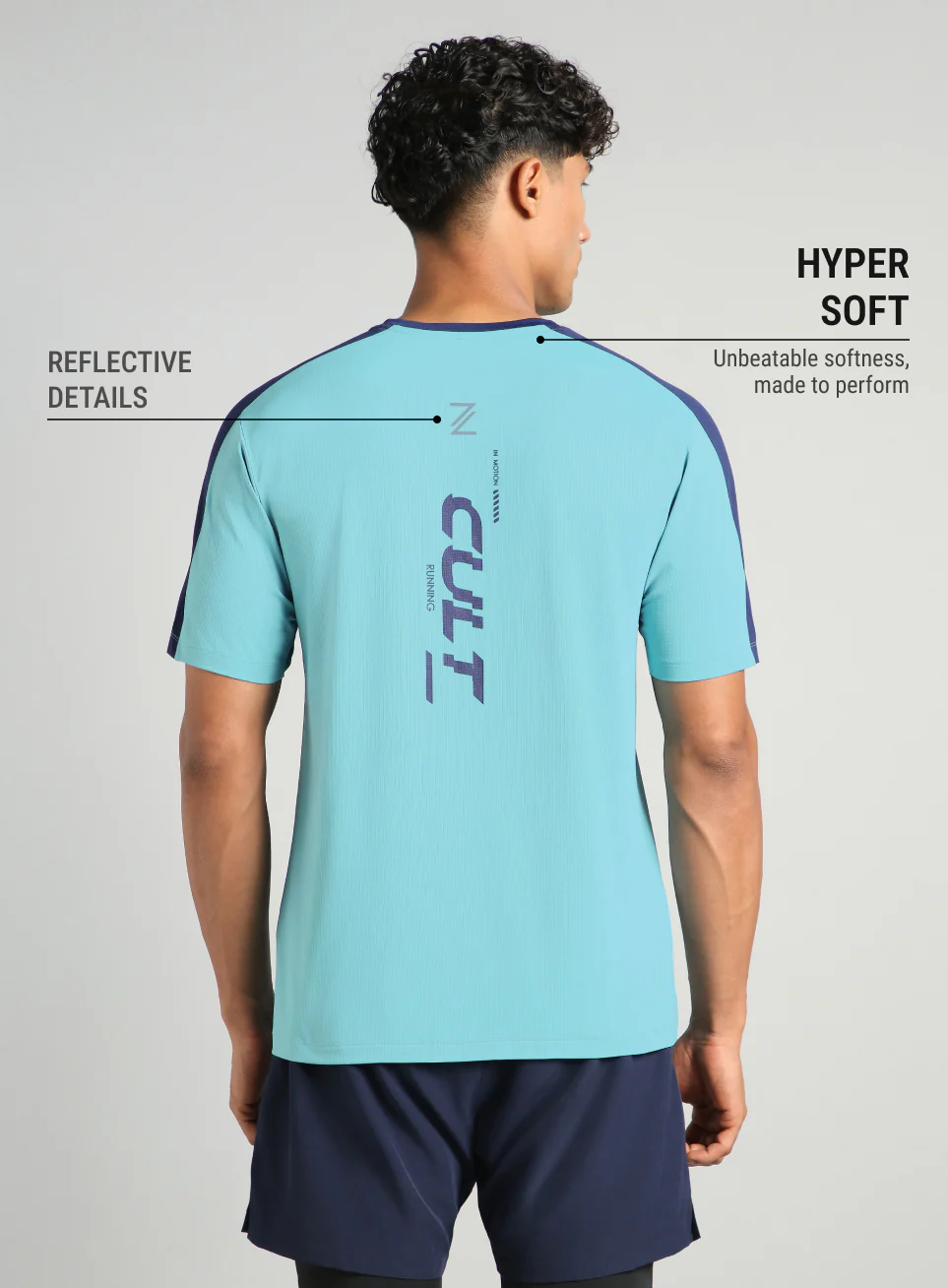 Men's Blue Run In Motion Graphic T-Shirt - Image 6