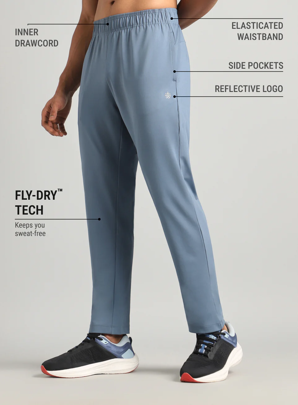 Men's Blue Runner's In Motion Graphic Trackpants - Image 5