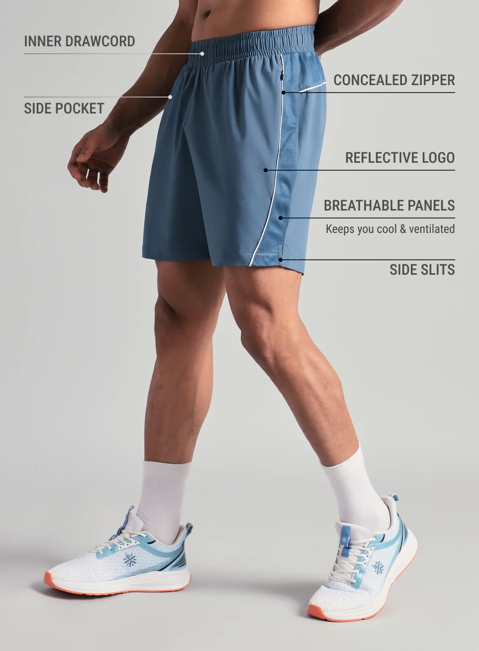 Men's Blue Runner's Sprint Shorts - Image 5