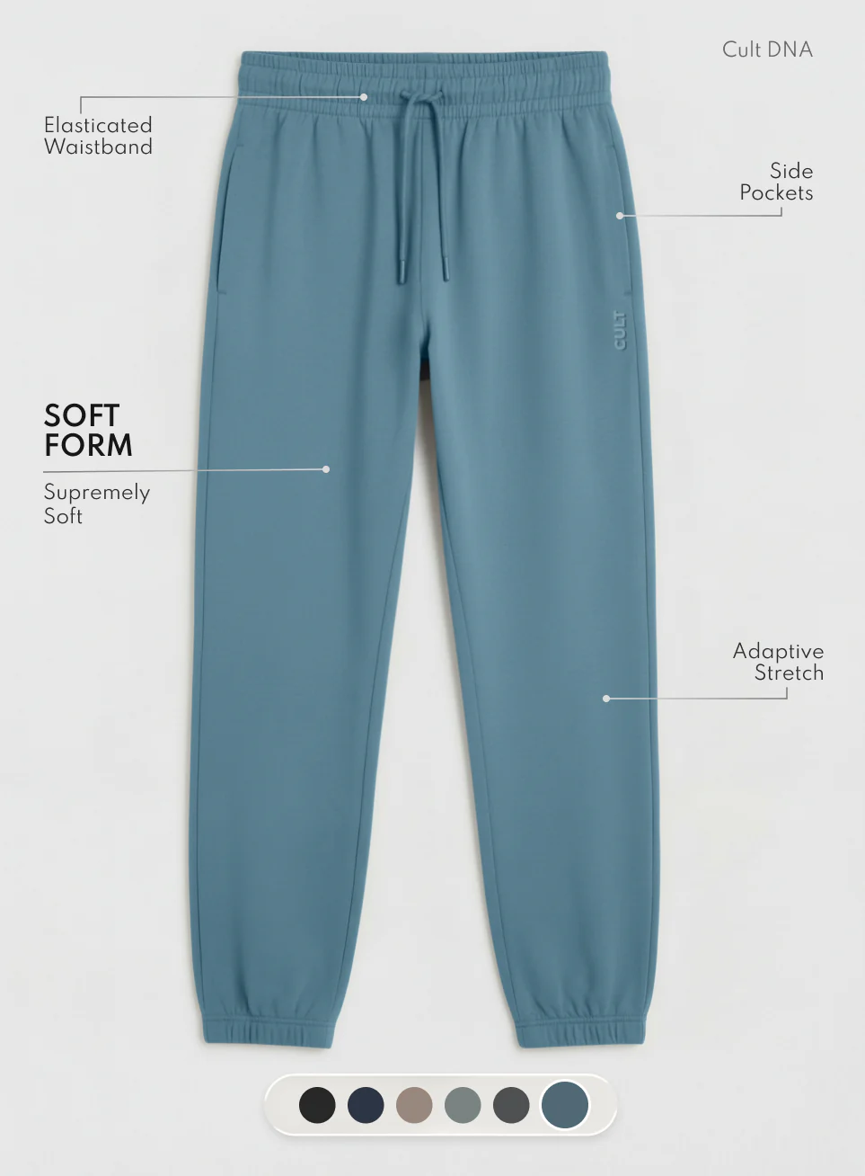 Men's Blue Soft Form Classic Joggers - Image 4