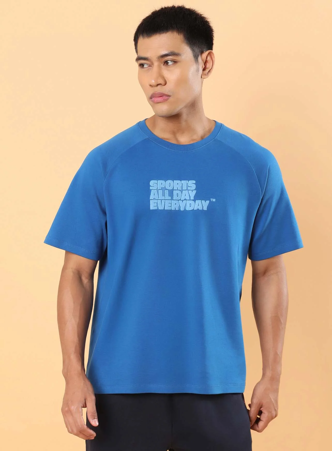 Men's Blue Sports Fan Relaxed fit T-shirt - Image 4