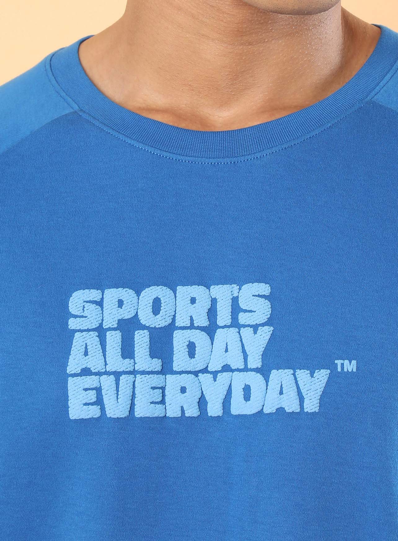 Men's Blue Sports Fan Relaxed fit T-shirt - Image 7