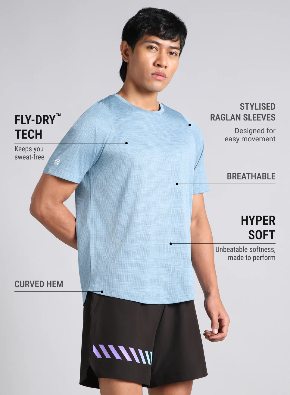 Men's Blue Training Elevate Sculpt T-shirt - Image 5