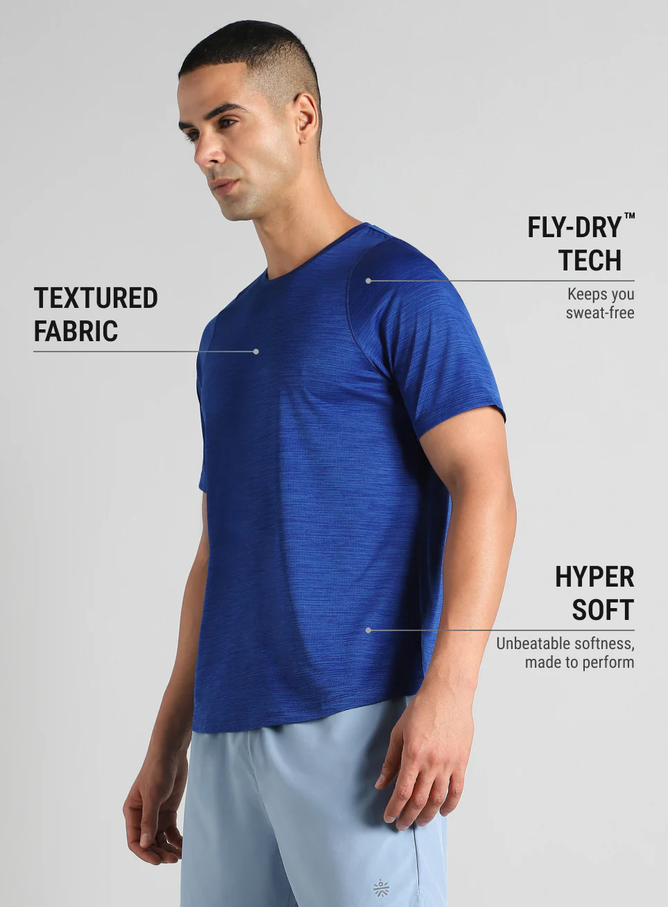 Men's Blue Training Elevate Sculpt T-shirt - Image 5