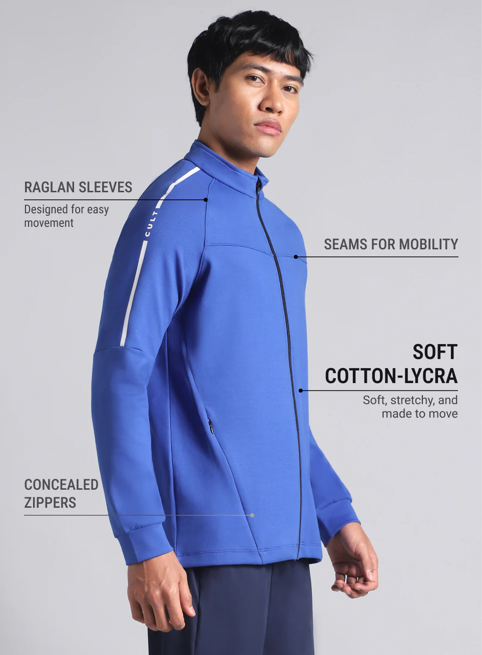 Men's Blue Training Essential Mid Layer Jacket - Image 5