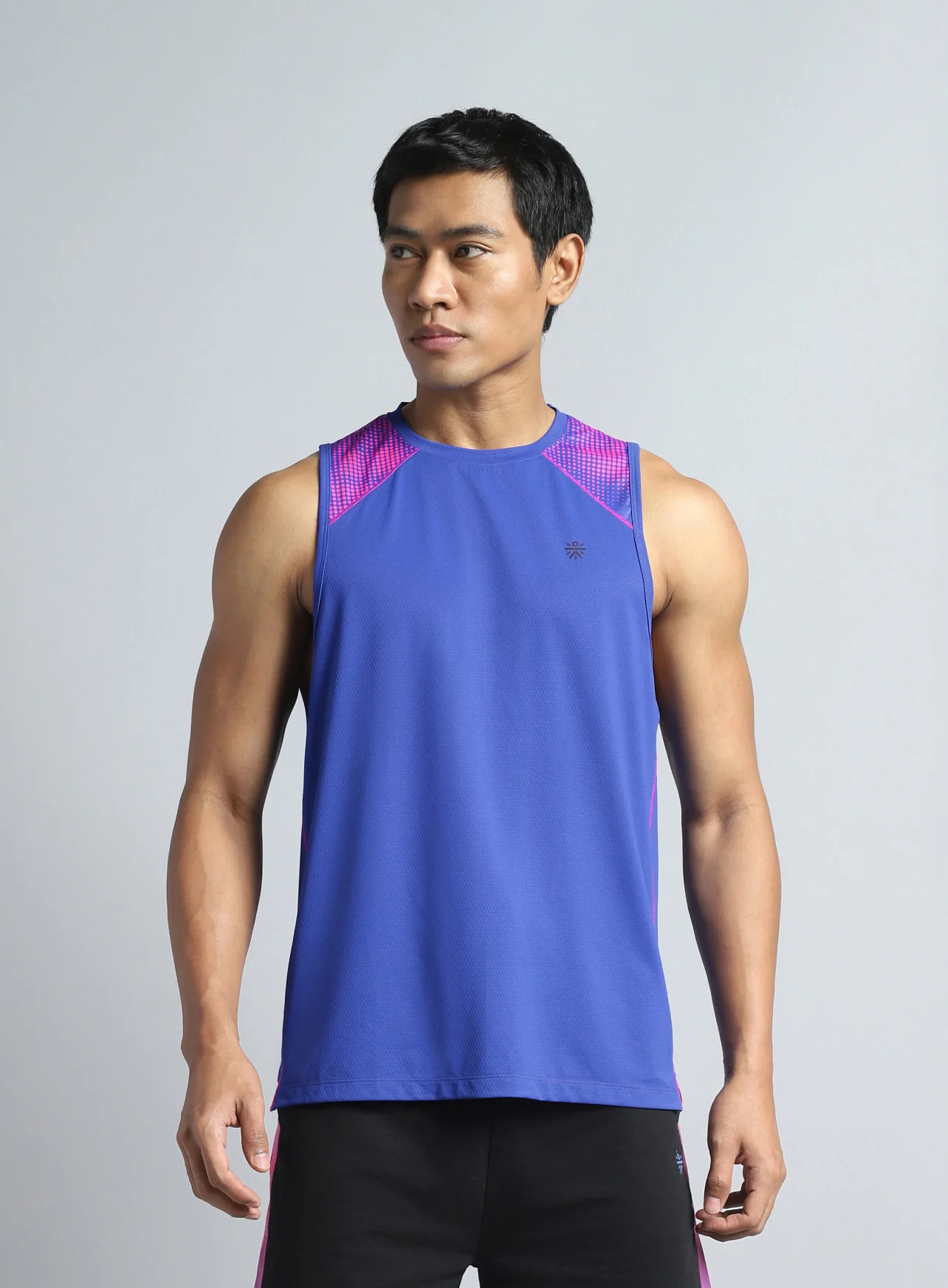 Men's Blue Training Muscle Tank - Image 4