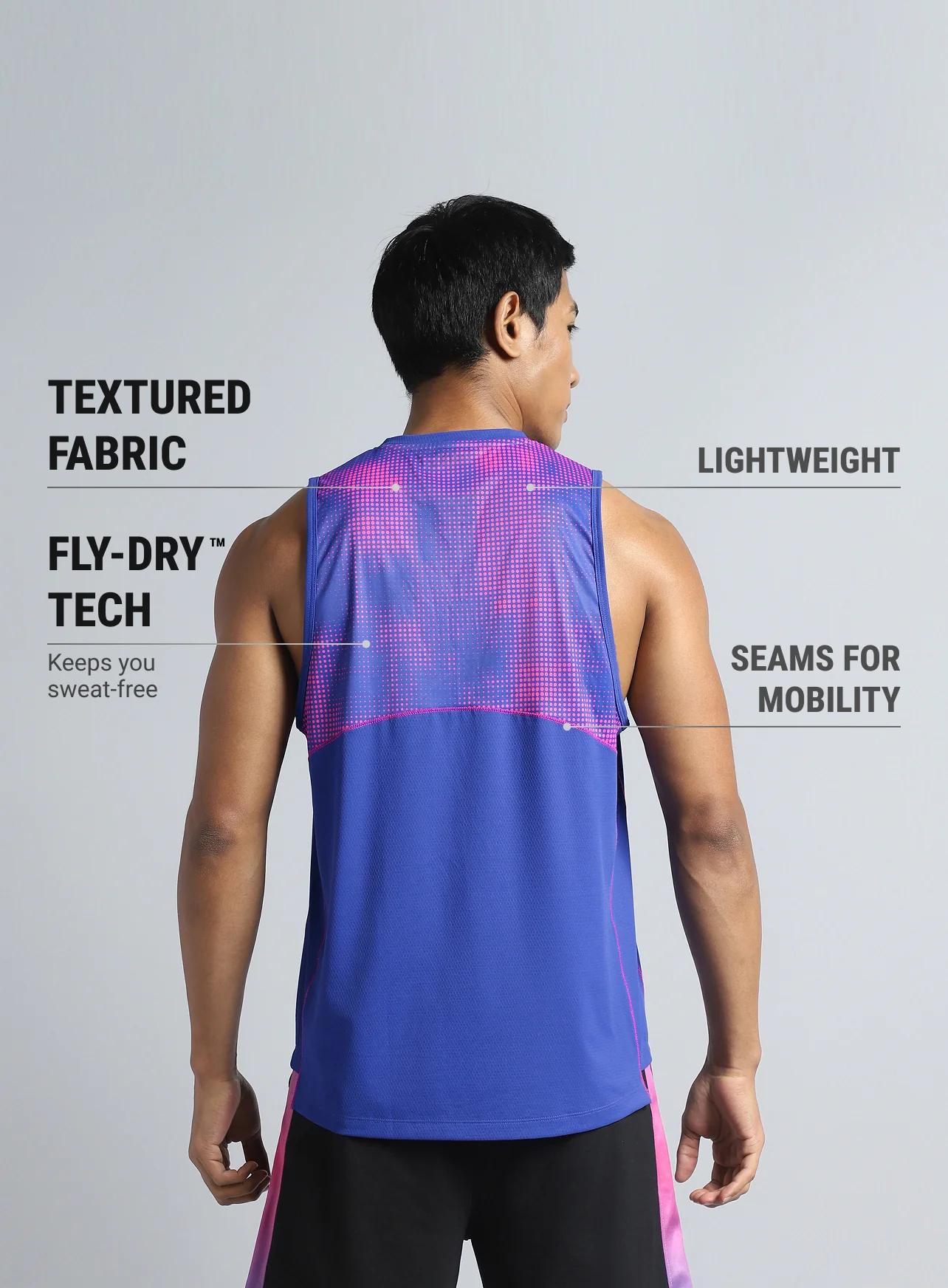 Men's Blue Training Muscle Tank - Image 6