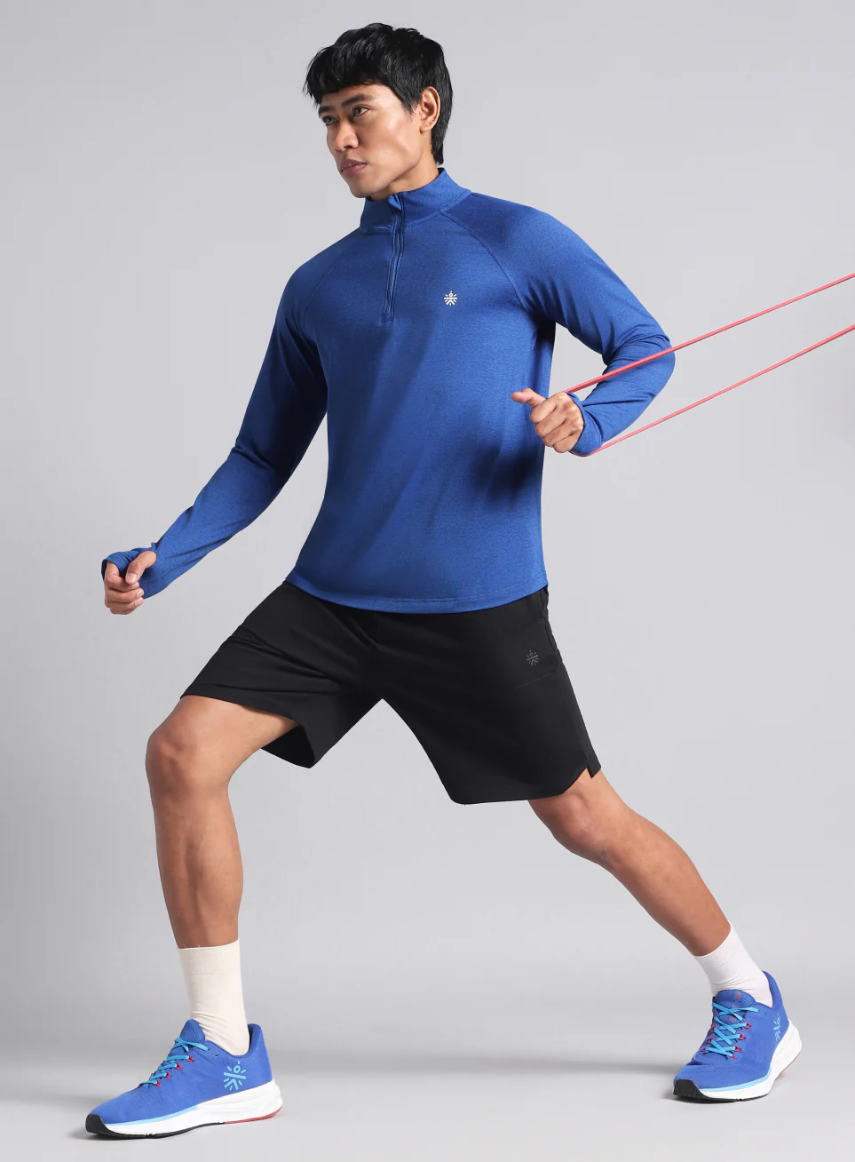 Men's Blue Training Sculpted All Weather Jacket - Image 2