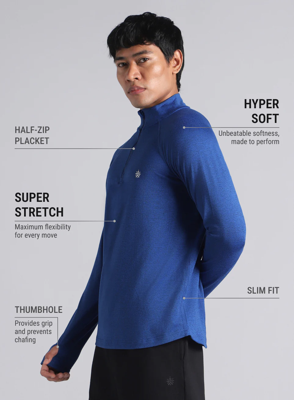 Men's Blue Training Sculpted All Weather Jacket - Image 5