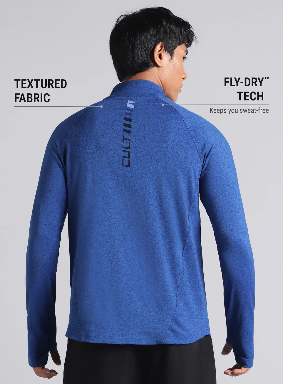 Men's Blue Training Sculpted All Weather Jacket - Image 6