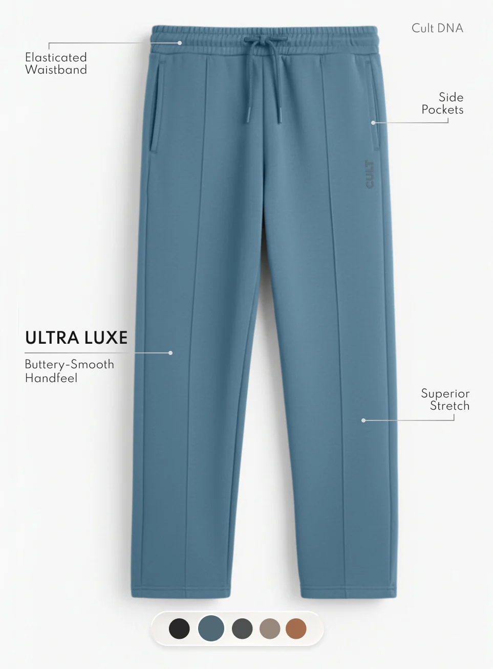 Men's Blue Ultra Luxe Tailored Trackpants - Image 4