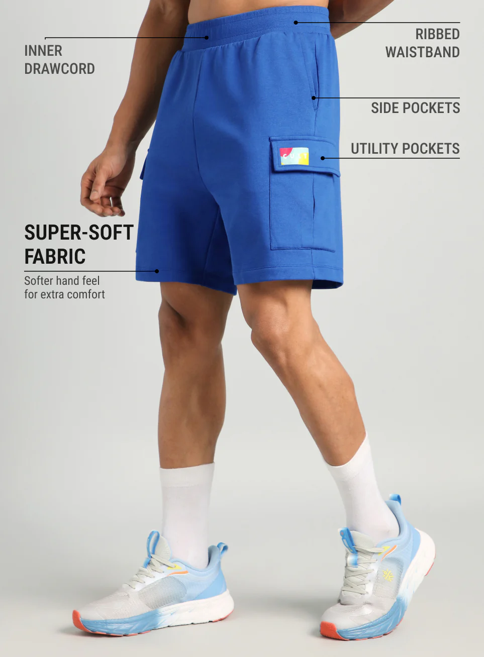 Men's Blue Utility Classic Shorts - Image 5