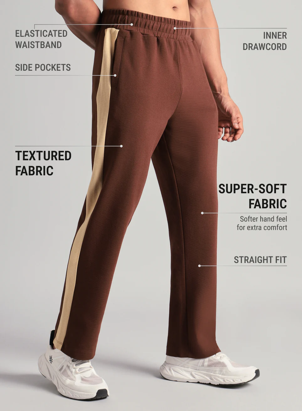 Men's Brown Colourplay Trackpants - Image 5