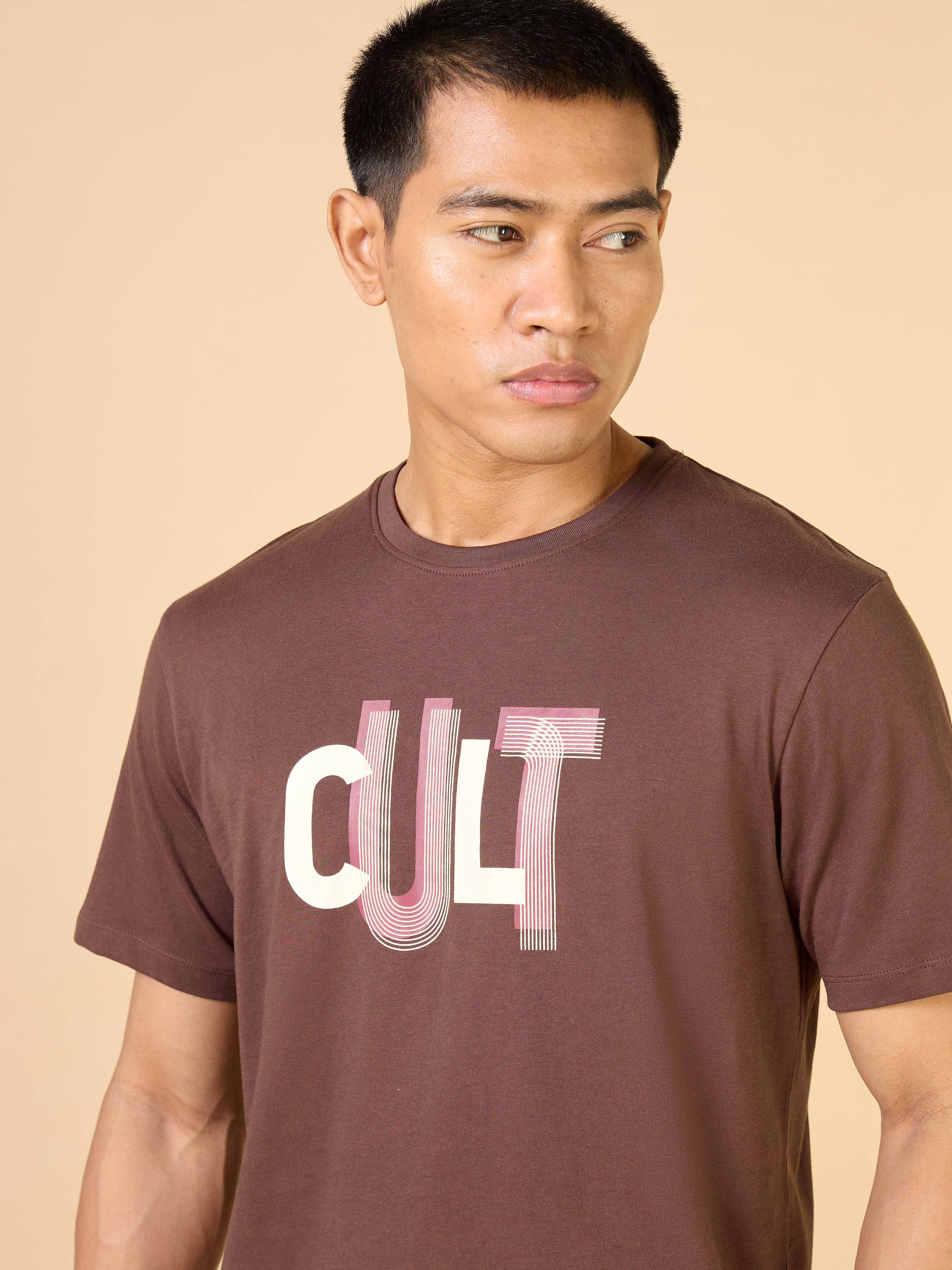 Men's Brown Cult Brand Carrier T-shirt - Image 7