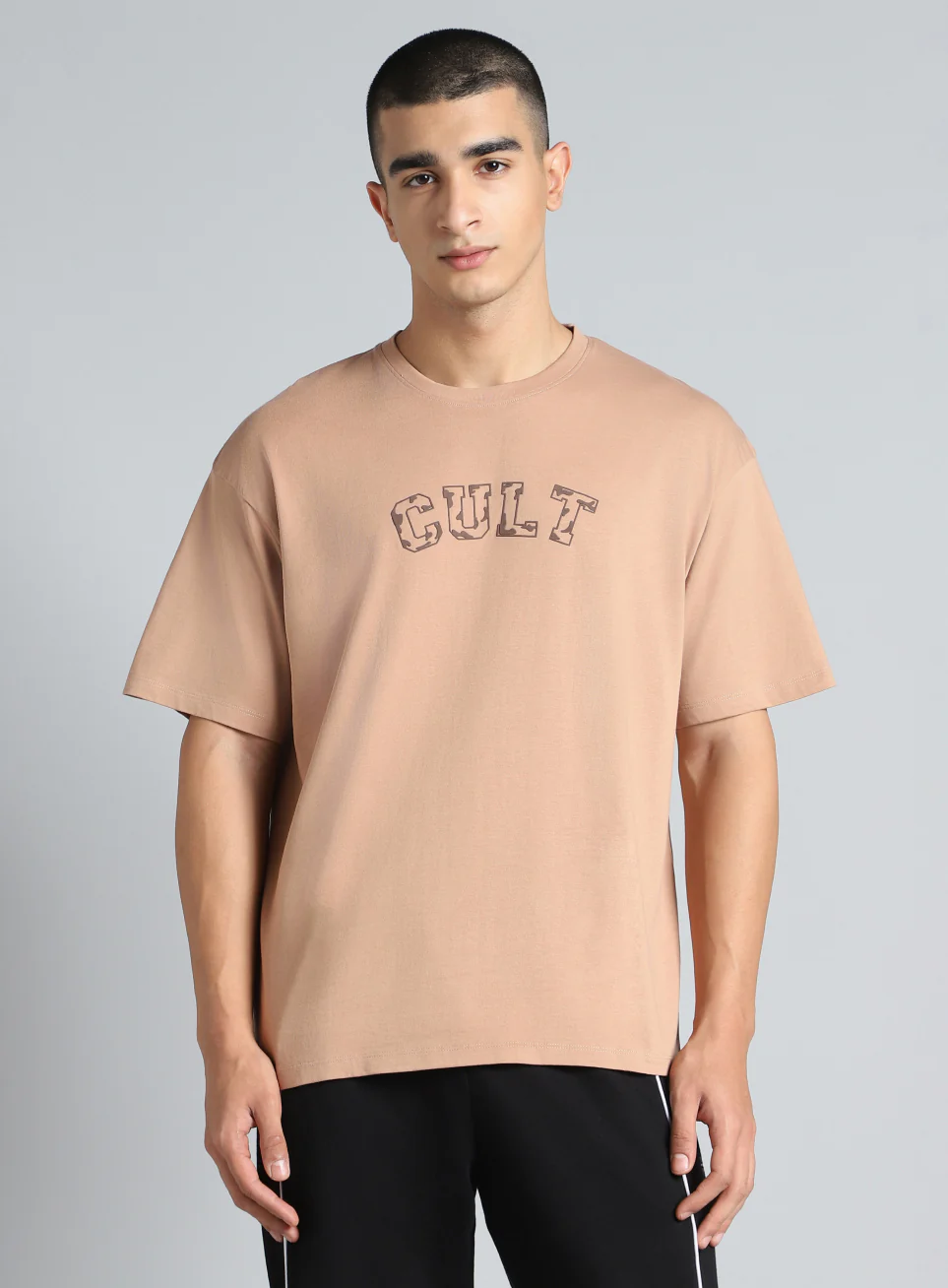 Men's Brown Cult Branding Graphic Relaxed T-shirt - Image 4