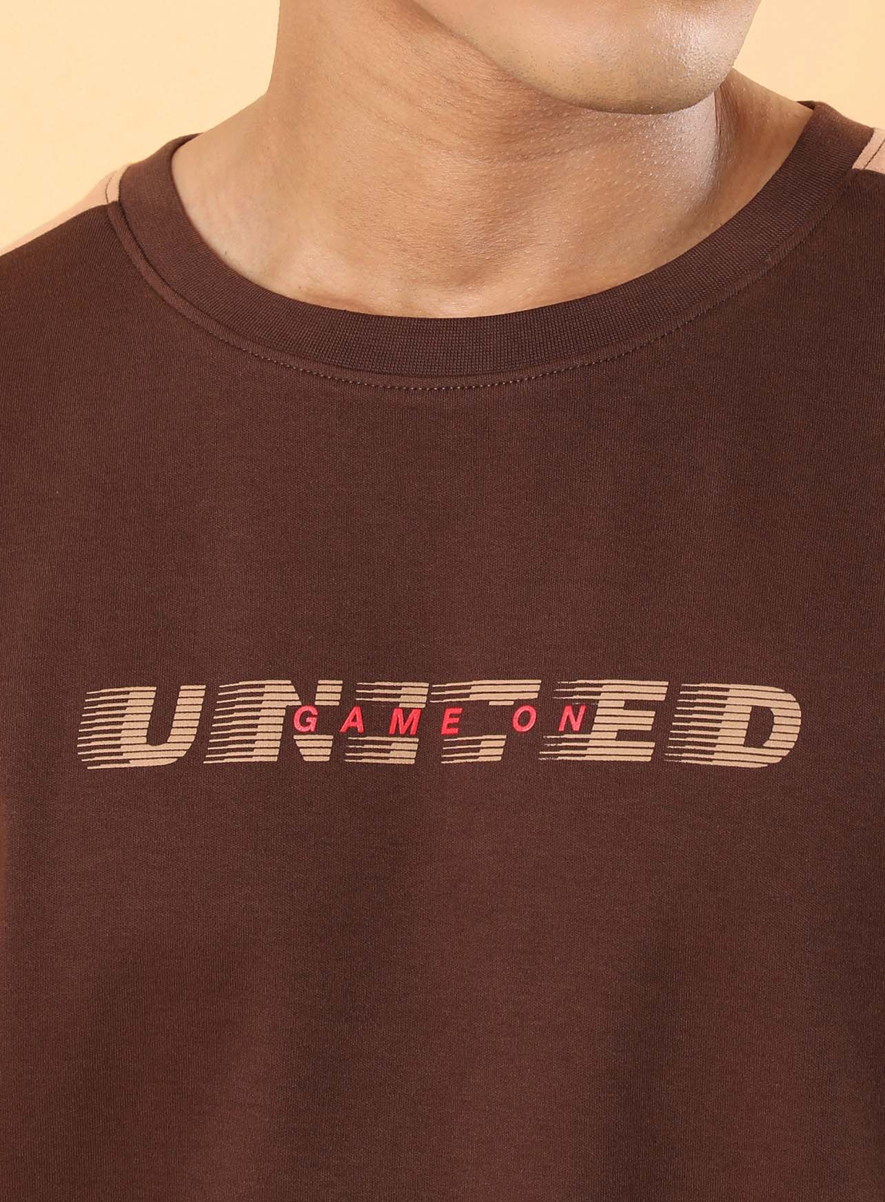 Men's Brown Game On Typo T-shirt - Image 7