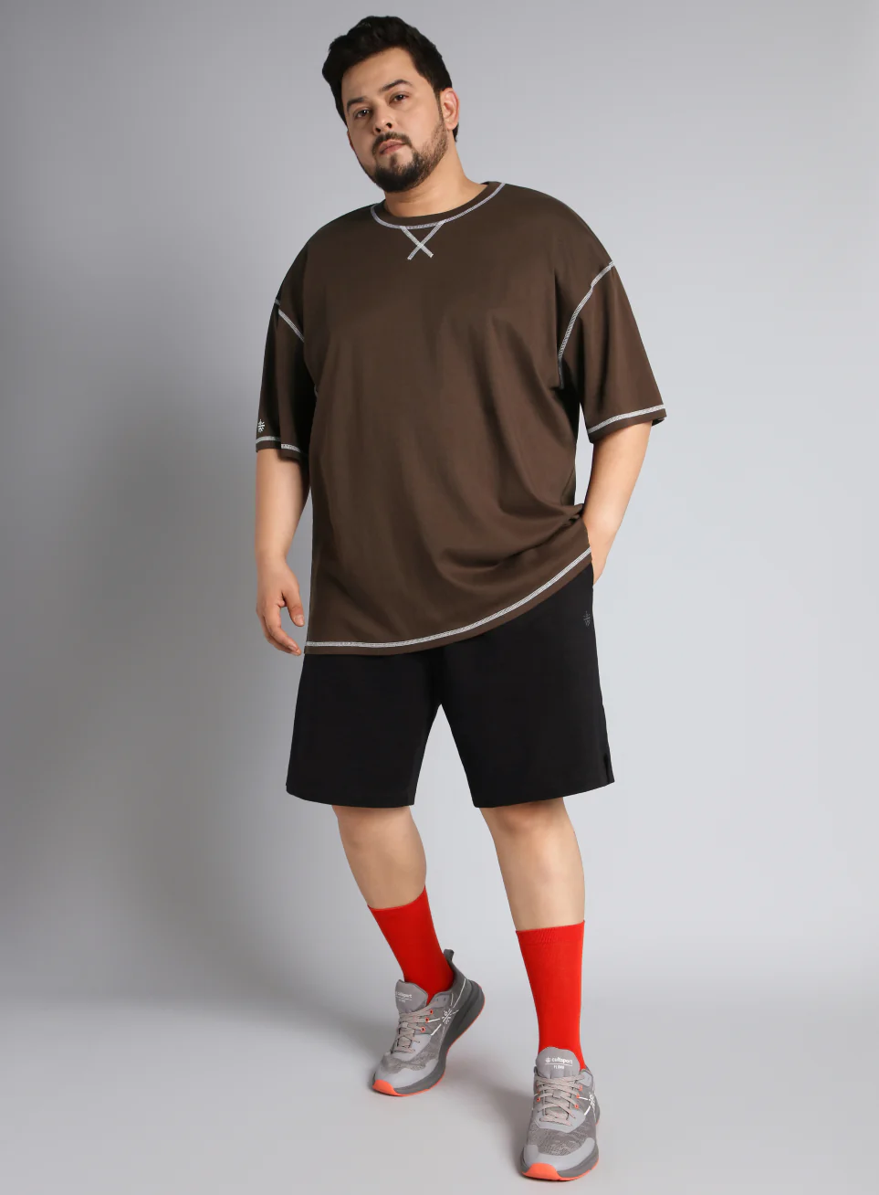 Men's Brown Play Day Plus Size Oversized fit T-shirt - Image 2